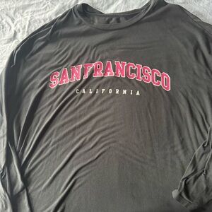SHEIN Black Long Sleeve San Francisco Graphic Tee